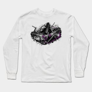 Grunge Graffiti Asexual Lightning and Arrows Long Sleeve T-Shirt